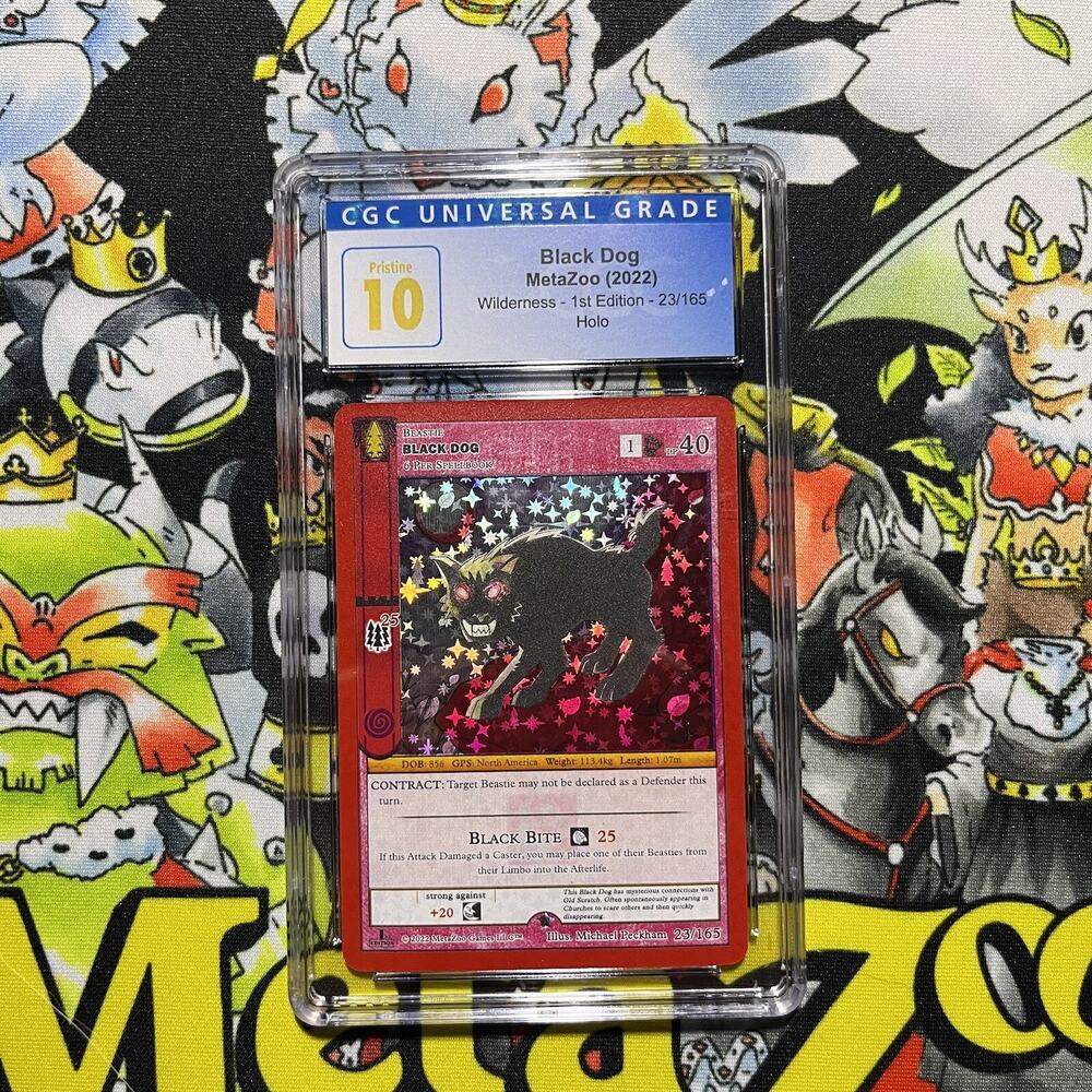 Metazoo Black Dog Pristine 10 CGC Full Holo 1st Edition Wilderness Beastie